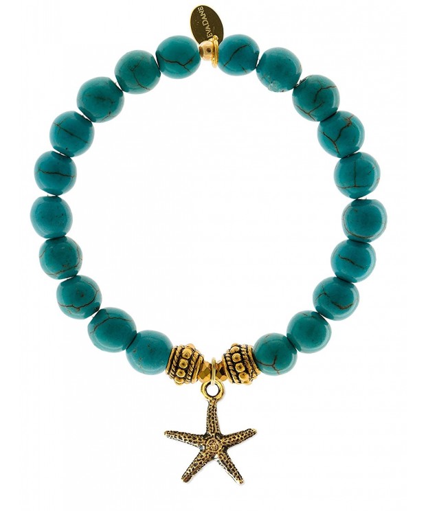 EvaDane Turquoise Gemstone Starfish Bracelet