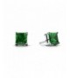 Solitaire Earring Princess Simulated Sterling