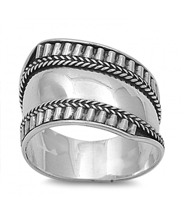 Sterling Silver Womens Groove Design