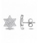 Sterling Zirconia Geometric Hexagram Earrings