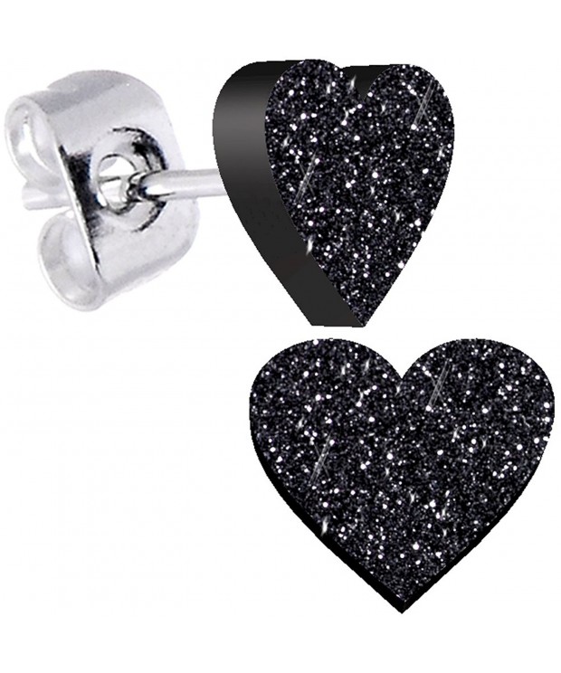 Body Candy Ebony Glitter Earrings