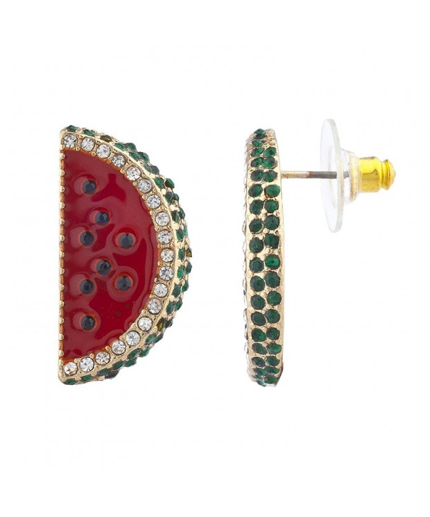 Lux Accessories Goldtone Watermelon Earrings