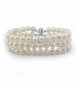 3 Row White Freshwater Cultured Bracelet