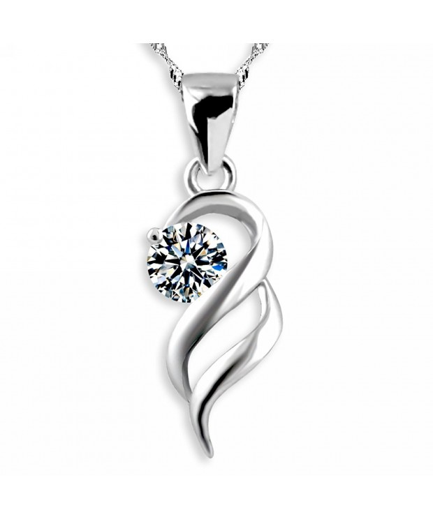 Merdia Sterling Necklace Beautiful Zirconia