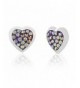 Childrens Sterling Colored Crystal Earrings