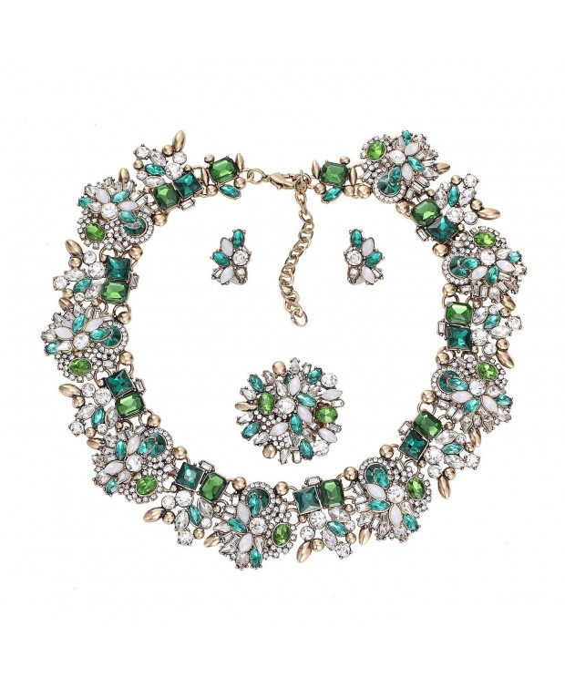 Houda Crystal Necklace Earrings Jewelry