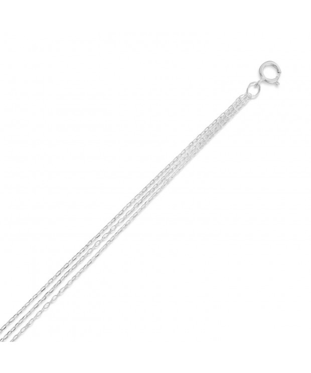 Sterling Silver Three Strand Necklace