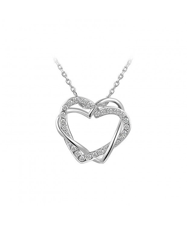 Bling Interlocking Crystal Platinum Necklace