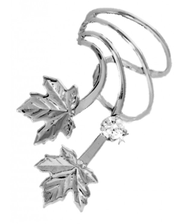 Maple Rhodium Silver Ear Earring