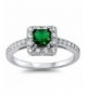 Simulated Emerald Princess Sterling Silver