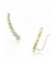 Sterling Gold Tone Bezel Set Crawler Earrings