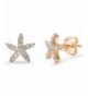 Starfish Earrings Rhodium Sterling Nautical