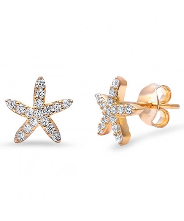 Starfish Earrings Rhodium Sterling Nautical