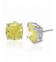 Sterling Simulated Citrine Cushion Earrings