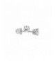 Solitaire Screwback Earrings Cartilage white gold