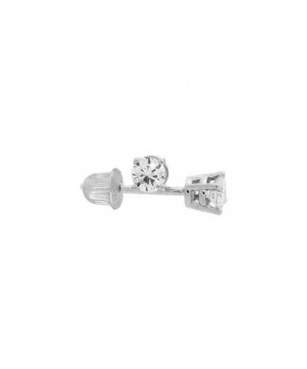 Solitaire Screwback Earrings Cartilage white gold