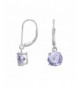 Rhodium Sterling Lavender Leverback Earrings
