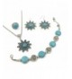 Sunflower Simulated Turquoise Bracelet Necklace