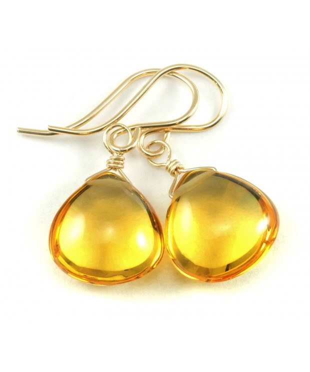 Filled Simulated Citrine Earrings Briolette