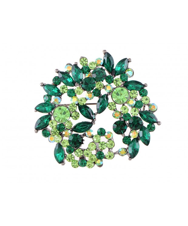 Alilang Emerald Crystal Rhinestone Floral