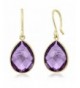 Faceted Amethyst 16x12mm Plated Earrings