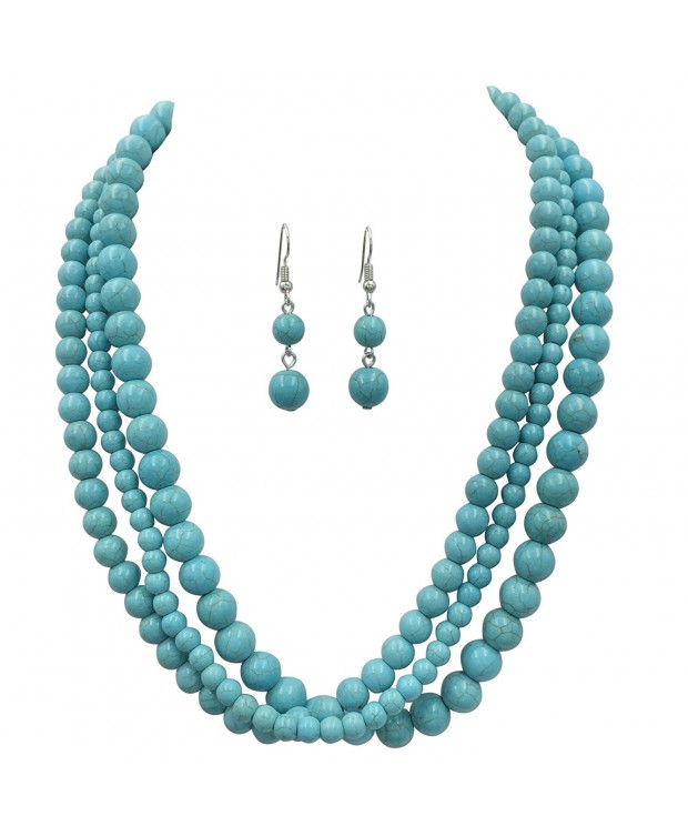 Simulated Turquoise Western Southwestern Necklace