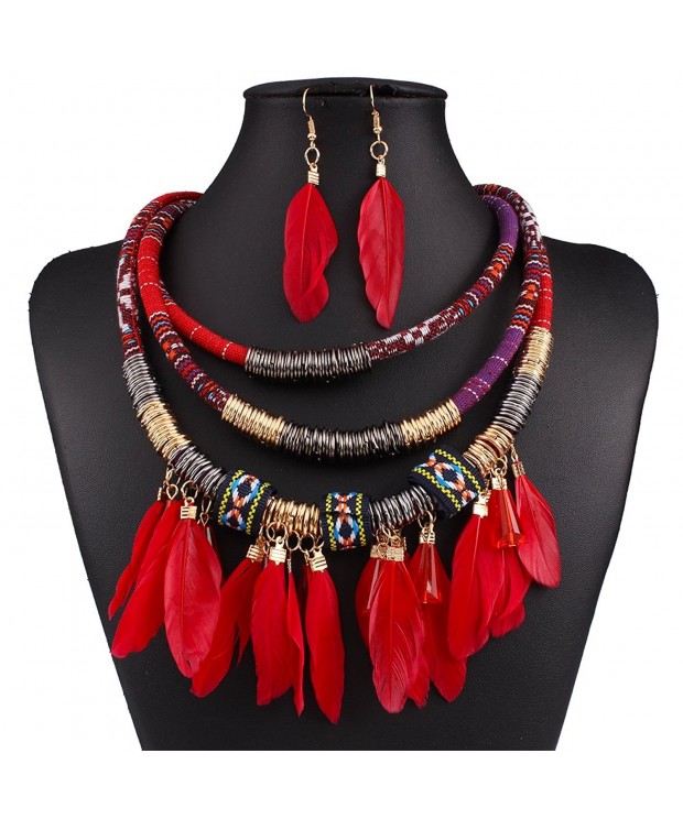 XY Fancy Feather Necklace Statement