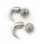 Silver Plated Tunnel Crystal Earrings