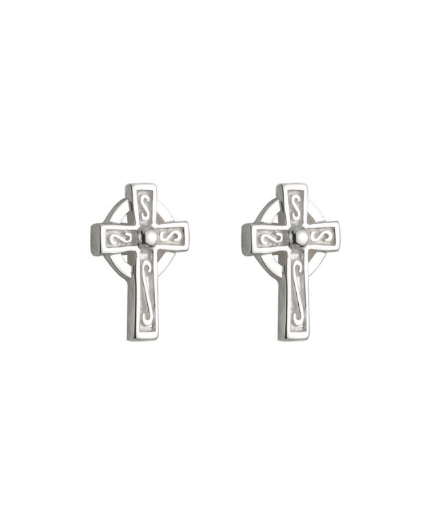 Celtic Cross Earrings Sterling Silver