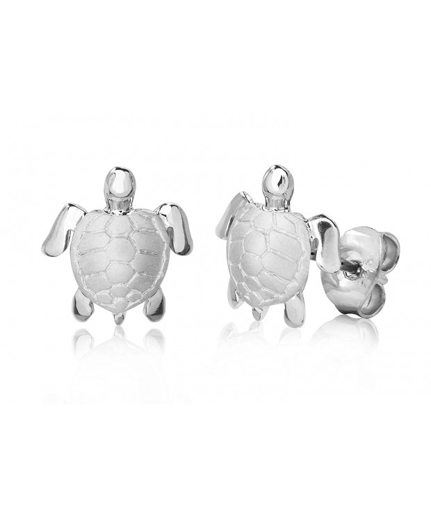 Sterling Silver Turtle Honu Earrings