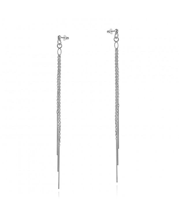 Cascading Chains Sterling Silver Earrings