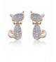 Lureme Kitty Crystal Earrings 02002063 2