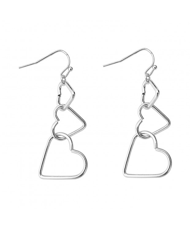 Fashion Interlocking Hearts Dangle Earrings