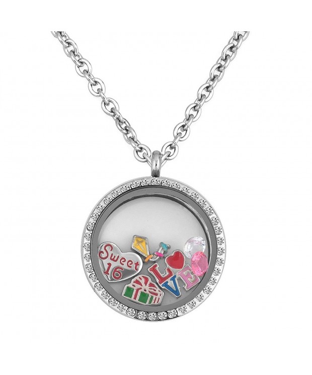 Locket Birthday Floating Pendant Necklace