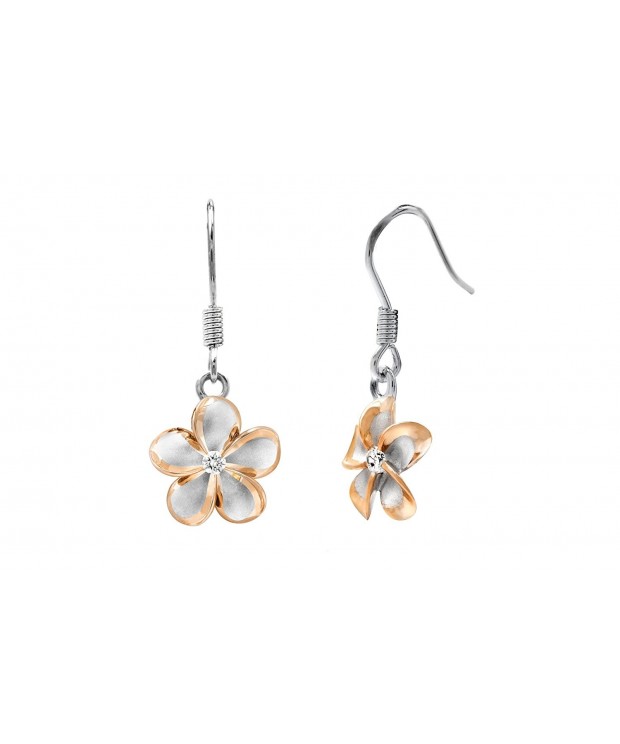 Sterling Silver Plated Plumeria Earrings