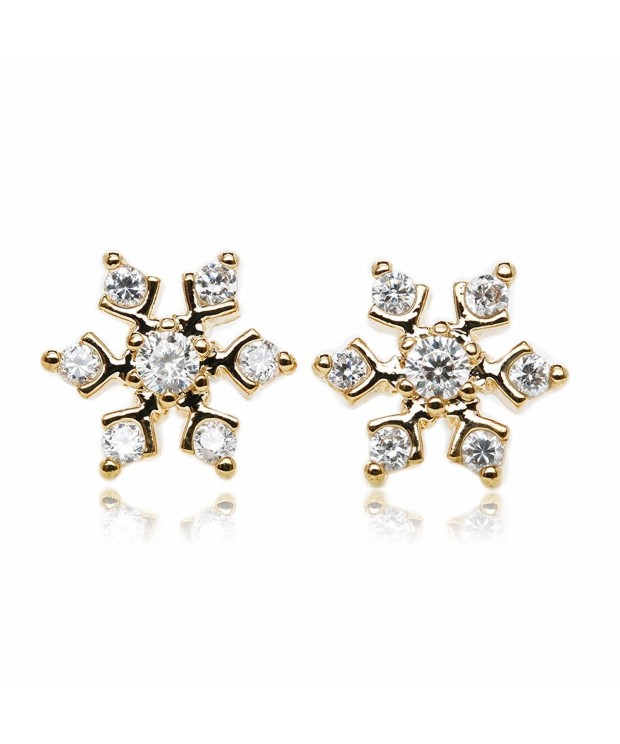 Snowflake Setting Zirconia Sterling Earrings