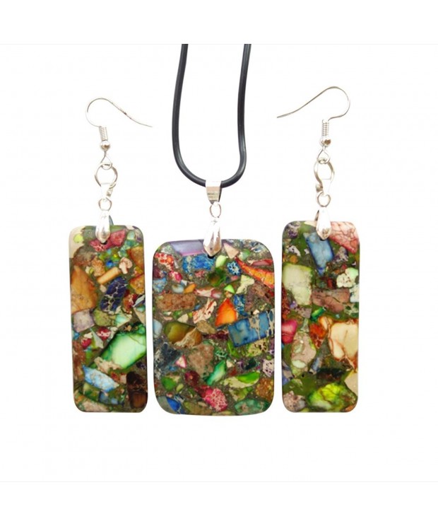 Beautiful Man made Sediment Earrings Necklace