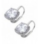 Leverback Earrings Simulated Zirconia Sterling