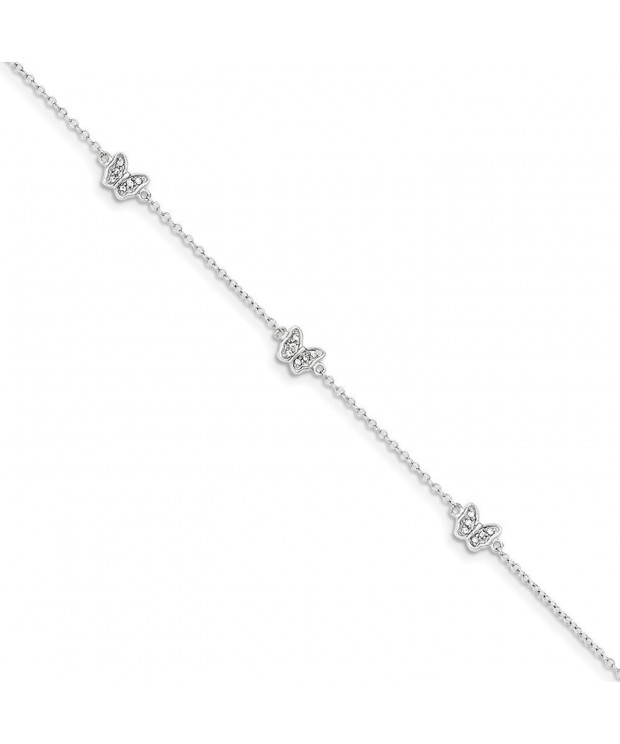 Sterling Silver Polished Butterfly Bracelet