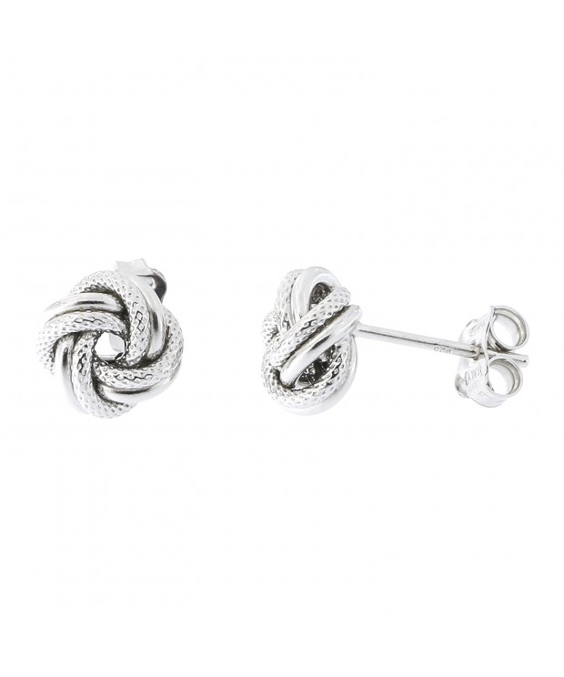 Sterling Silver Rhodium Textured Earrings