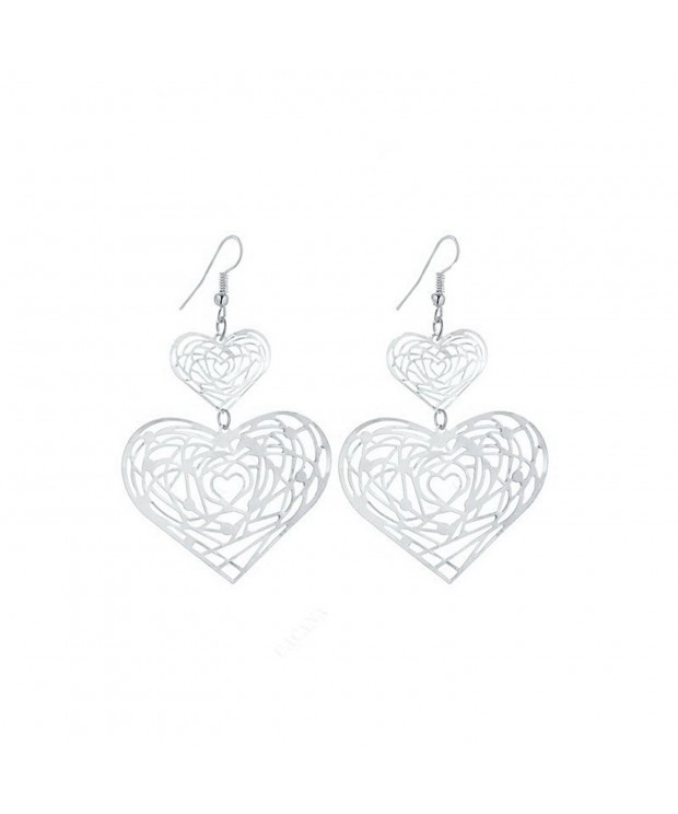 Dangle Double Heart Drop Earrings