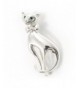 Silver Tone Sitting Cat Brooch