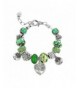 Family Charm Bracelets Green Beads