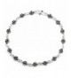 STERLING SILVER ANKLET round floral