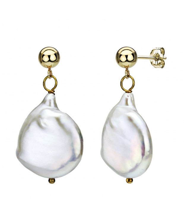 15 15 5mm Semi coin Freshwater Cultured Earrings