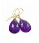 Simulated Amethyst Earrings Faceted Teardrop