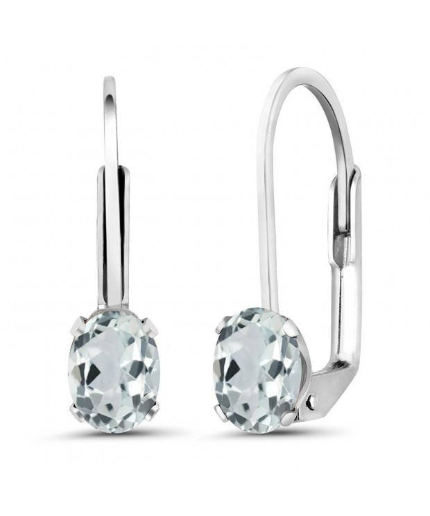 Aquamarine Sterling Silver Womens Earrings