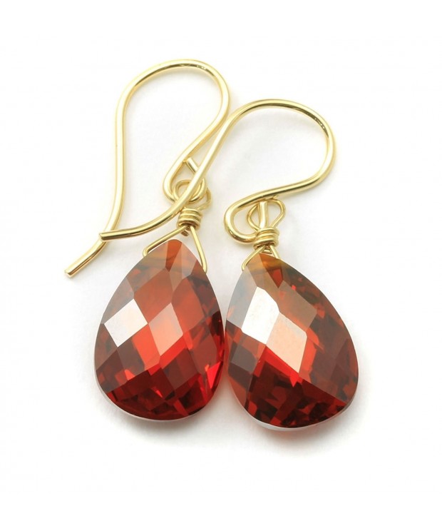 Zirconia Earrings Faceted Teardrop Simulated