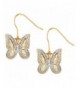 Diamond Pave Style Gold Plated Butterfly Earrings