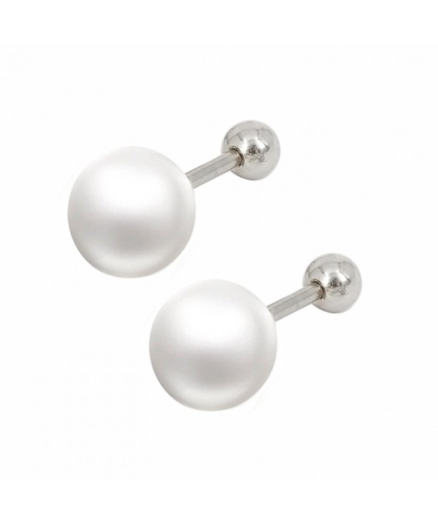 Bonnie Simulated Silver Screwback Earrings